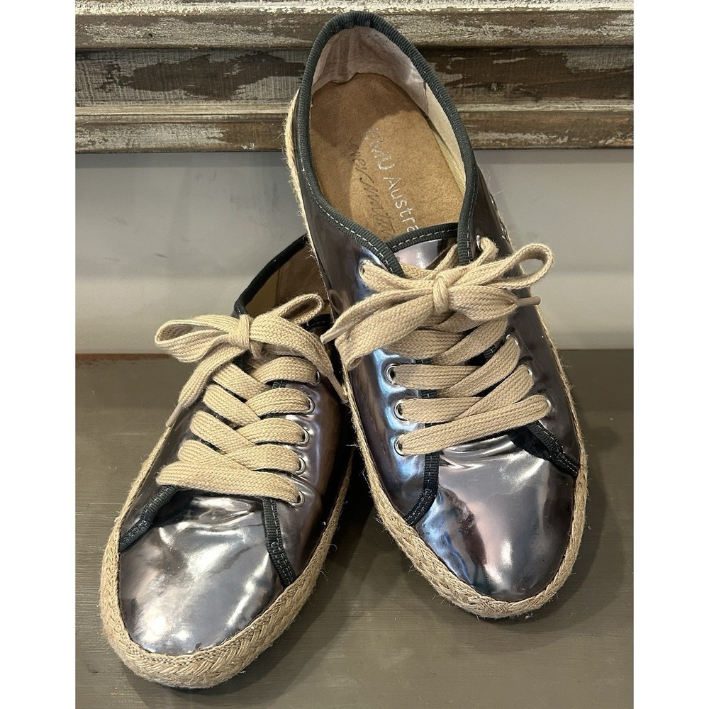 EMU Australia Agonis Mirror Gunmetal/Pewter Espadrille Sneaker Lace Up Women's 9